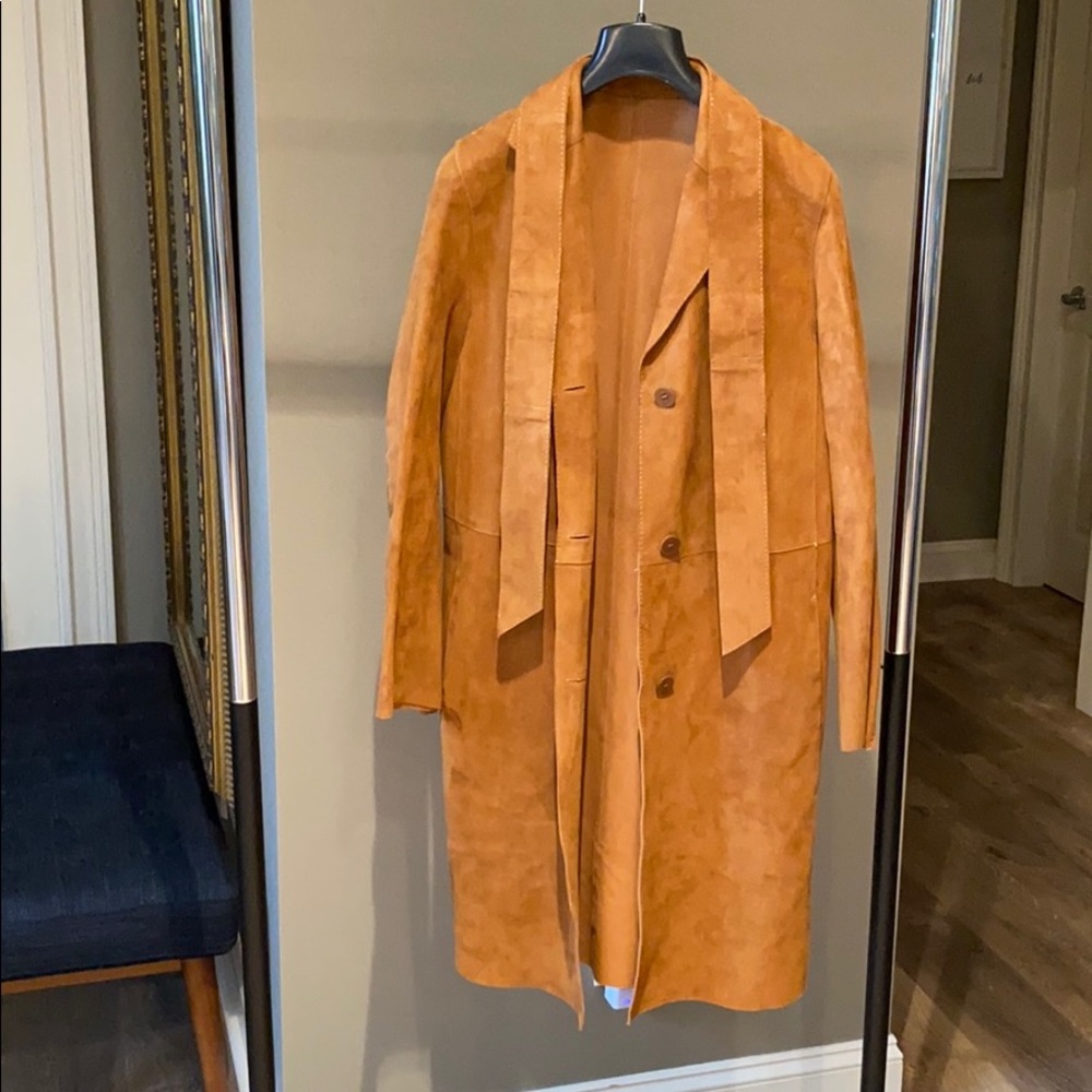 Suede Trench Coat